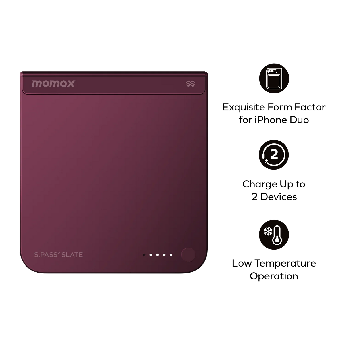 1-Power S.Pass² Slate 10000mAh Magnetic Wireless Semi-SSB Power Bank (Exclusive for iPhone Duo, New China Compulsory Certification) | Pre-sale, deliver to begin in early November.