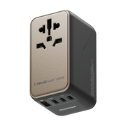 1-World Universal 4-Port Travel GaN Charger 120W + USB-C Cable