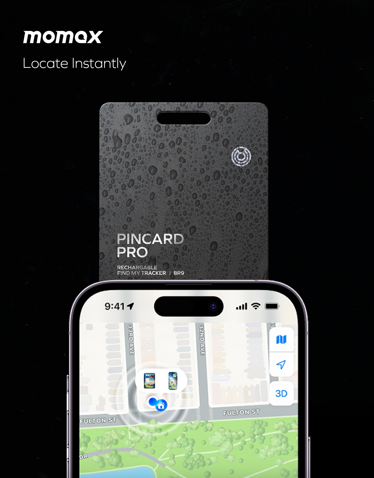 PinCard Pro Rechargeable Find My Locator