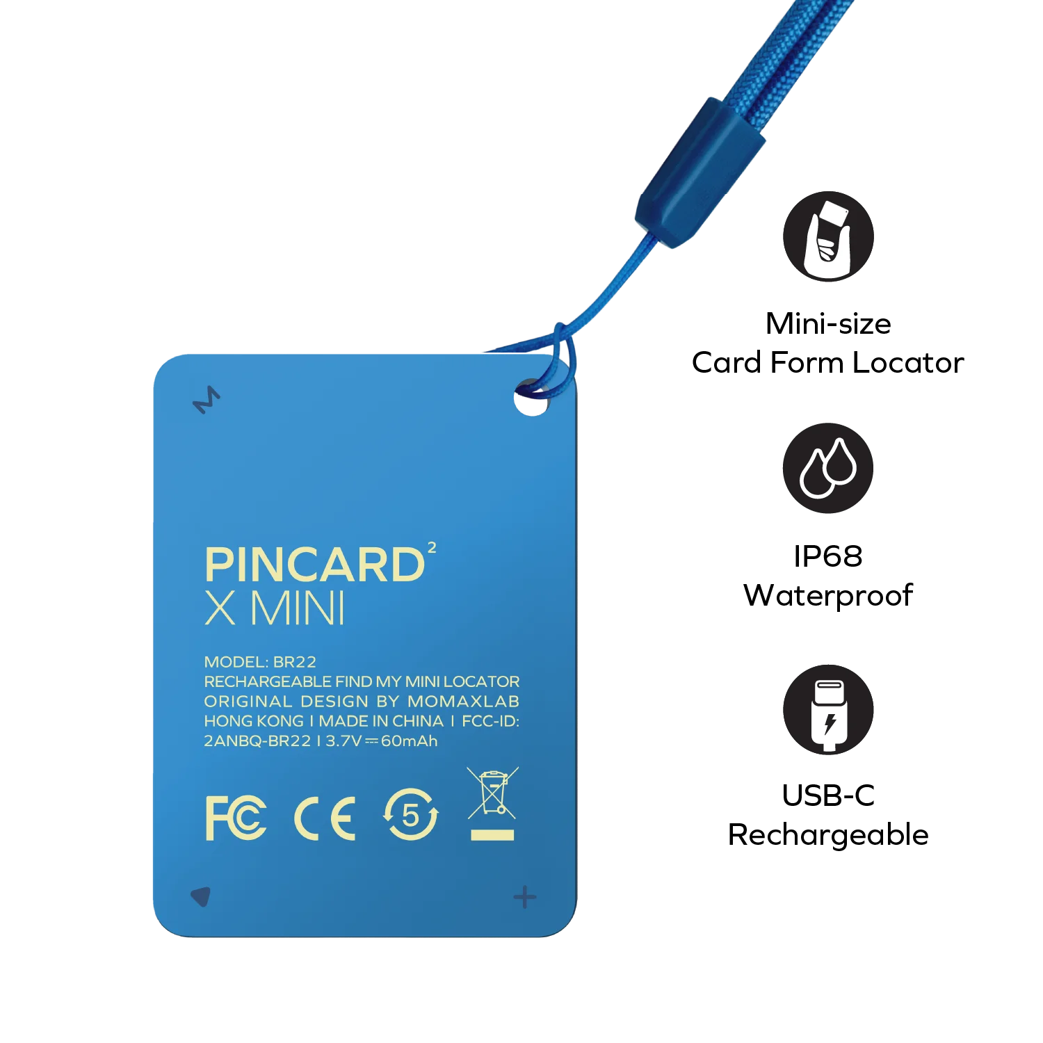 PinCard² X Mini Rechargeable Find My Locator