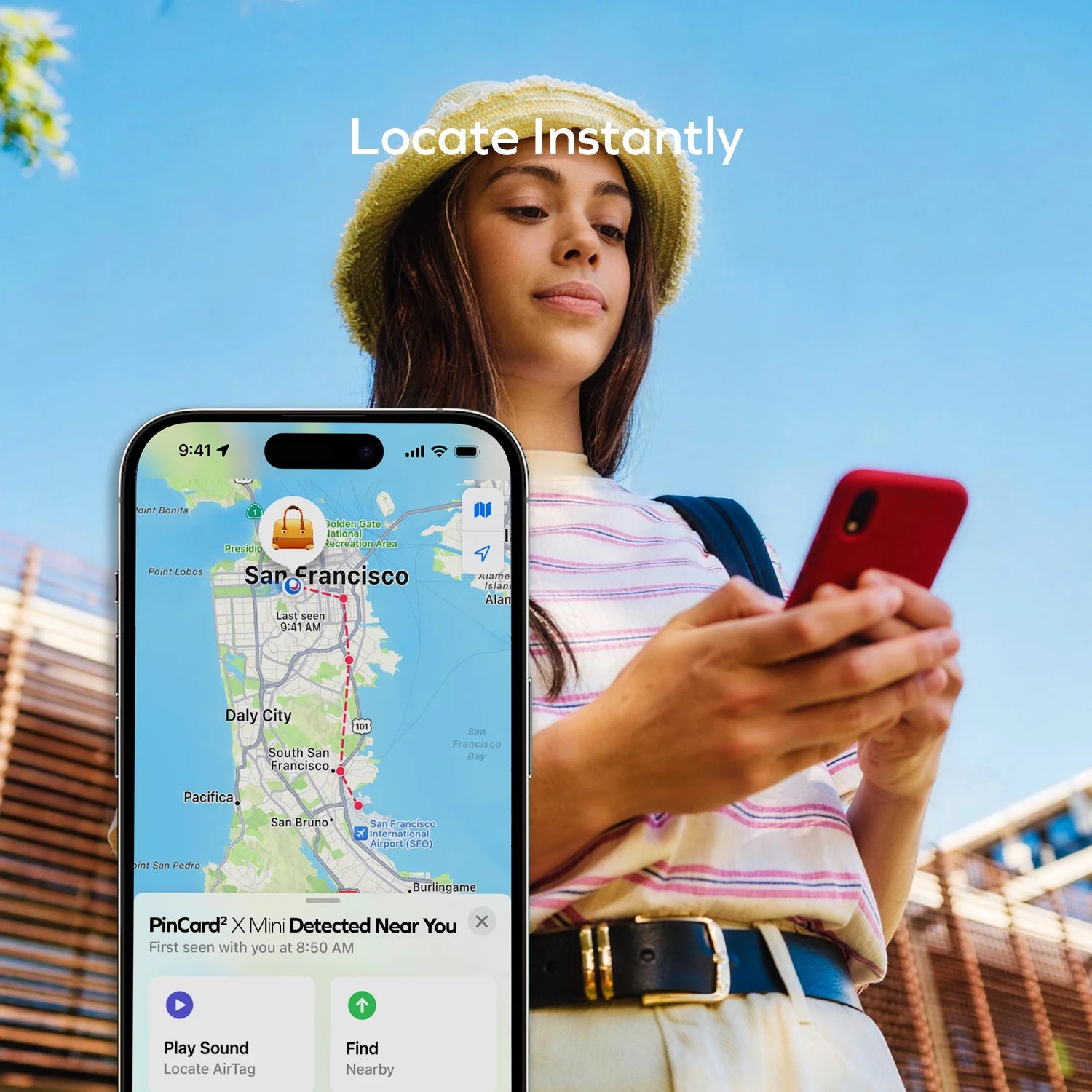 PinCard² X Mini Rechargeable Find My Locator