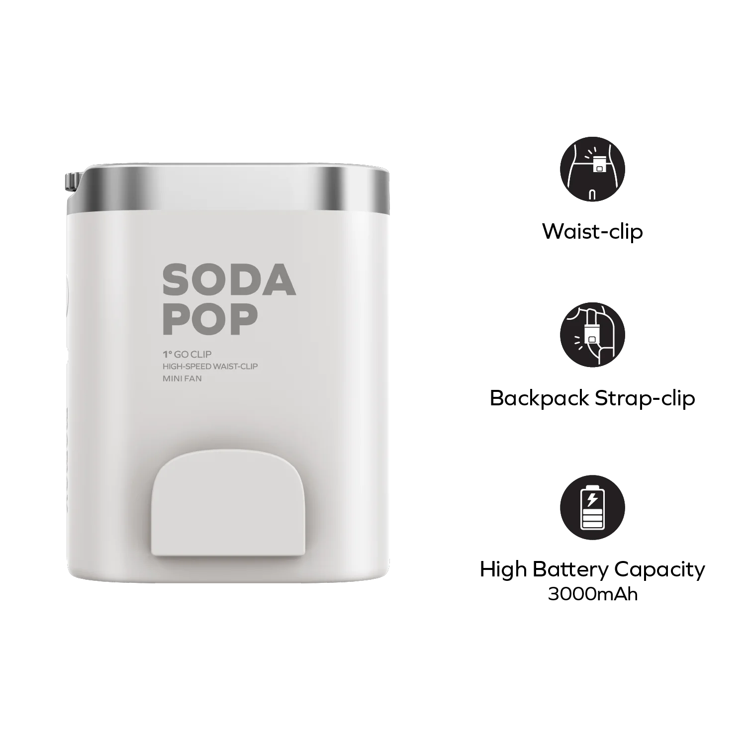1° Go Clip High-Speed Waist-Clip Mini Fan