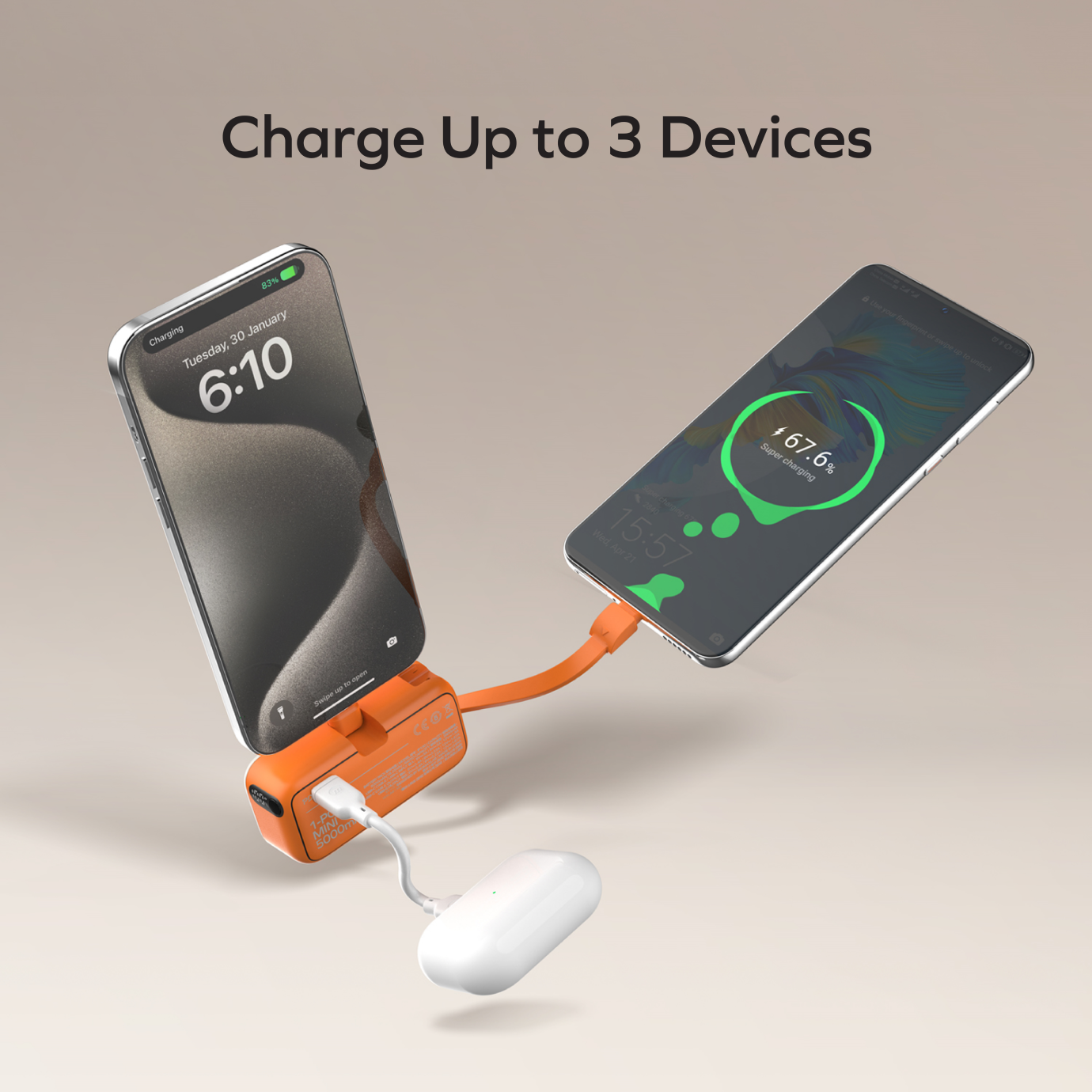 1-Power Mini 3-in-1 Power Bank 5000mAh