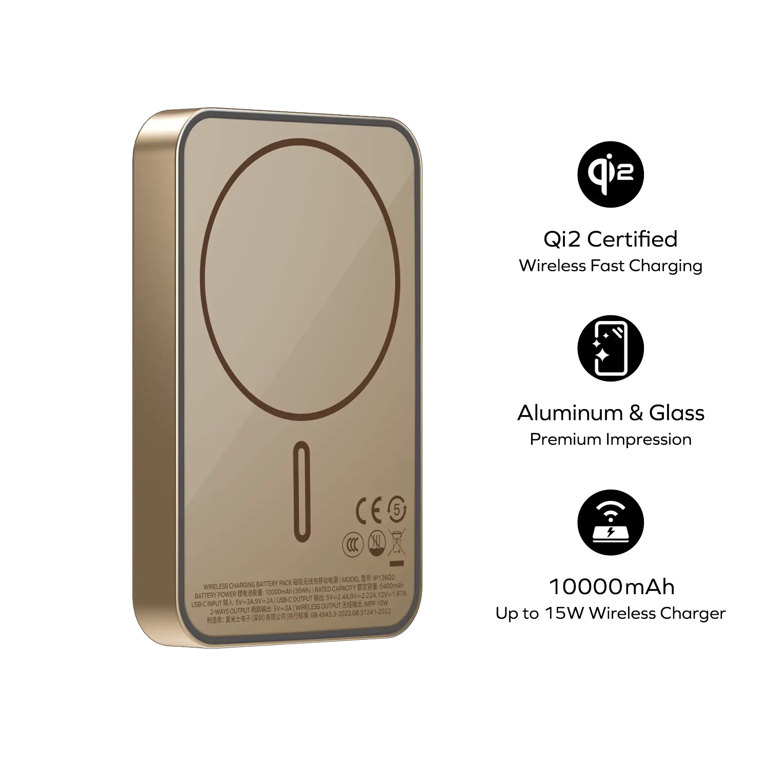 1-Power Q.Pass 10000mAh Qi2 Magnetic Wireless Battery Pack
