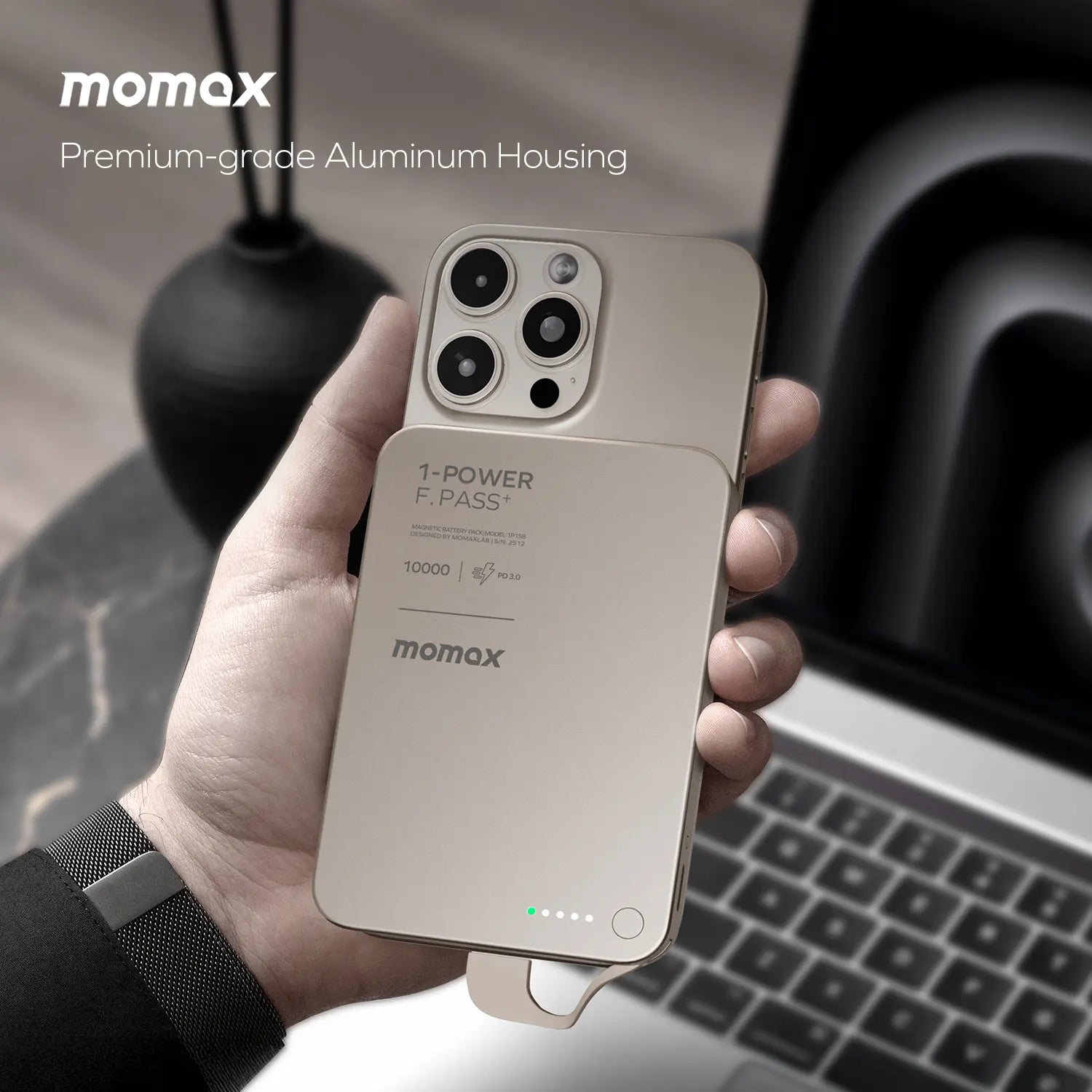 1-Power F.Pass⁺ 10000mAh Magnetic Battery Pack with Built-in Cable