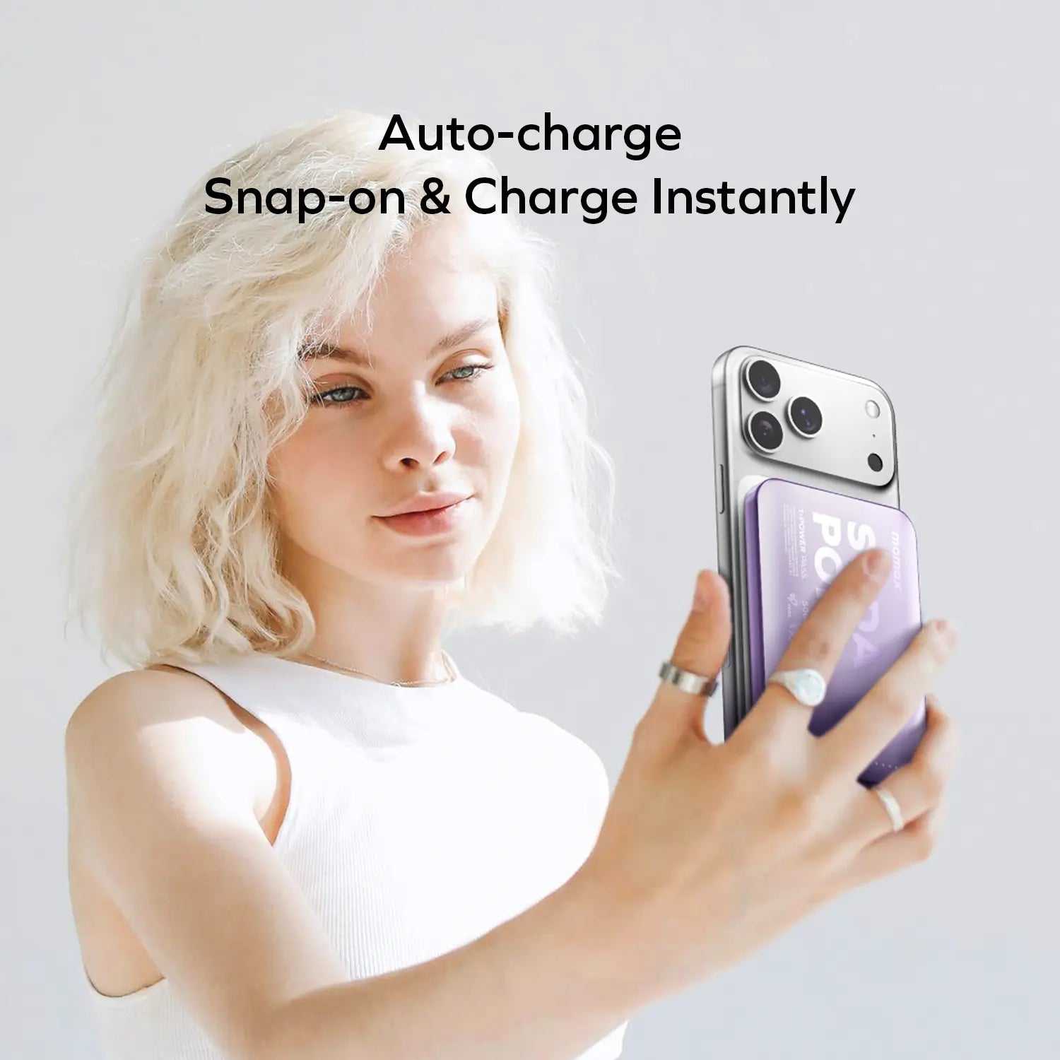 1-Power Pass 5000mAh Magnetic Wireless Charging Battery Pack