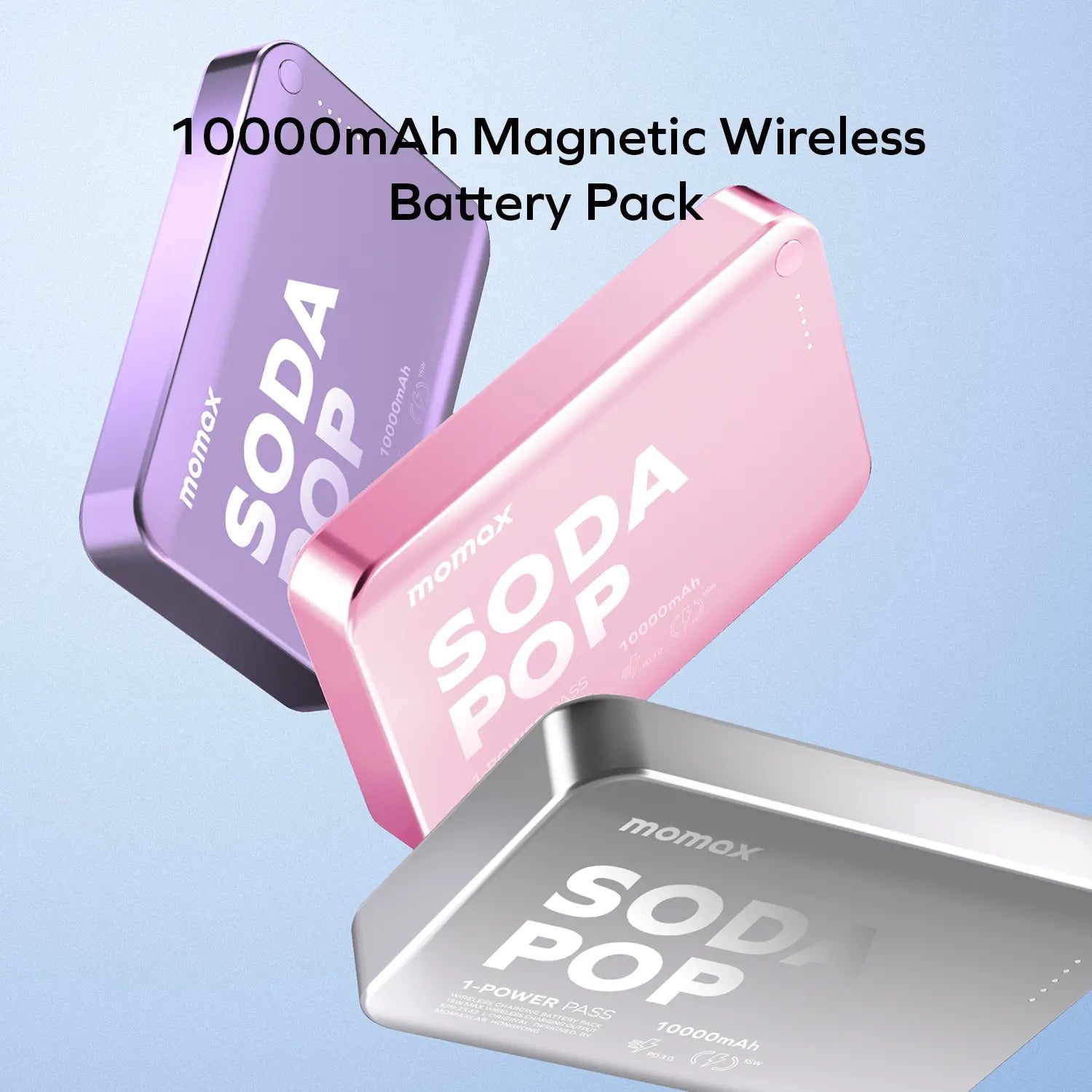 1-Power Pass 10000mAh Magnetic Wireless Battery Pack