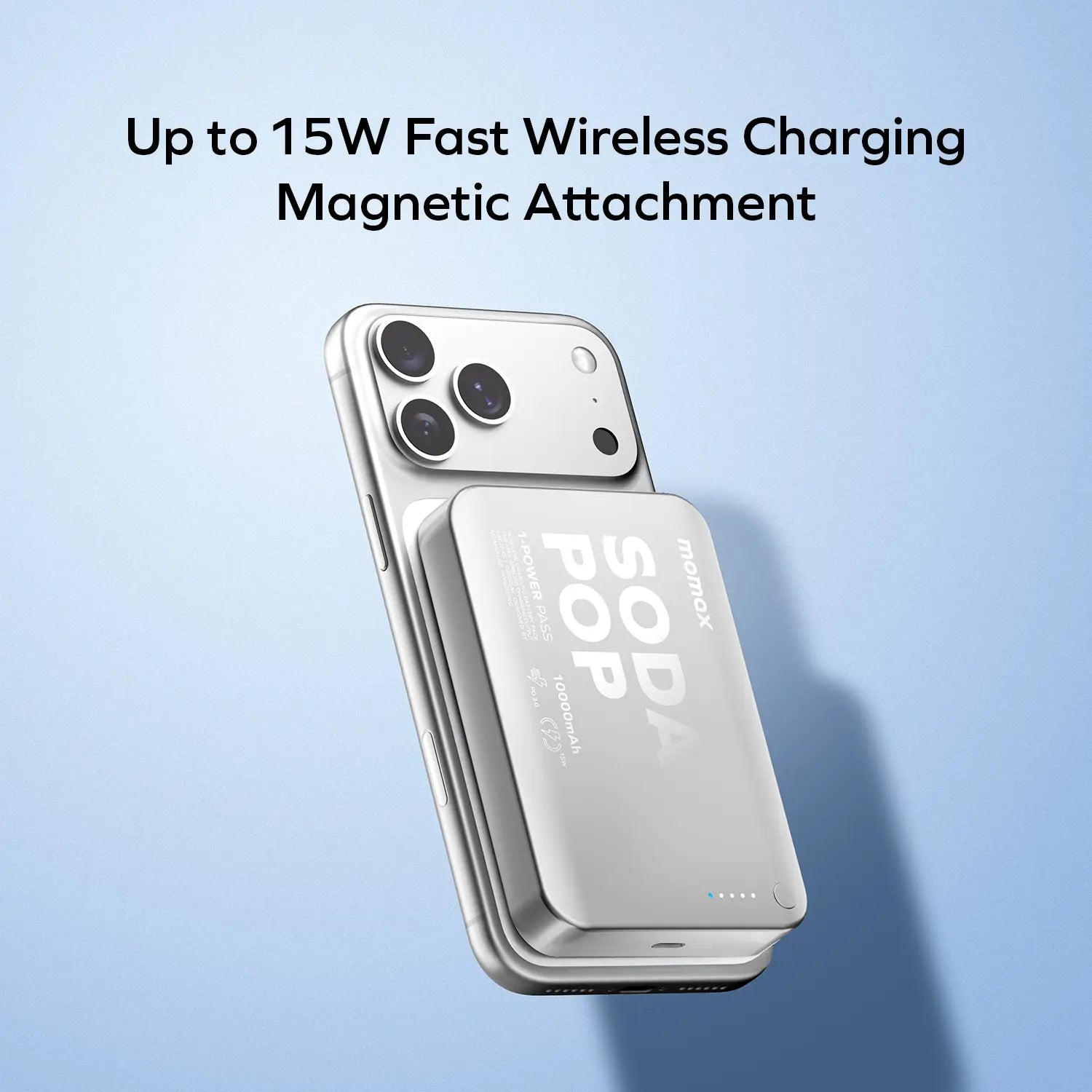 1-Power Pass 10000mAh Magnetic Wireless Battery Pack