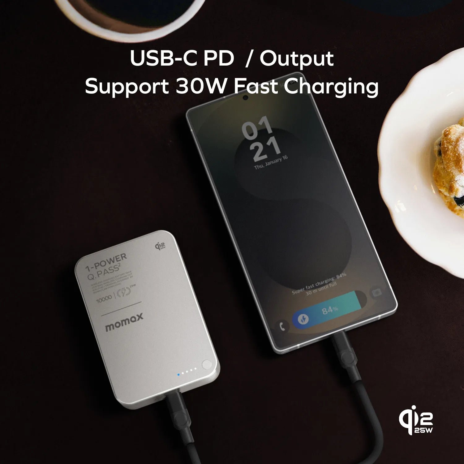 1-Power Q.Pass² 10000mAh Qi2.2 Magnetic Wireless Battery Pack