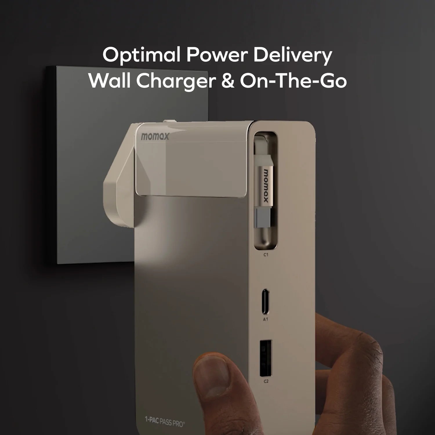 1-Pac Pass Pro⁺ 10000mAh 3in1 Hybrid GaN Battery Pack with Built-In Retractable Cable (45W)