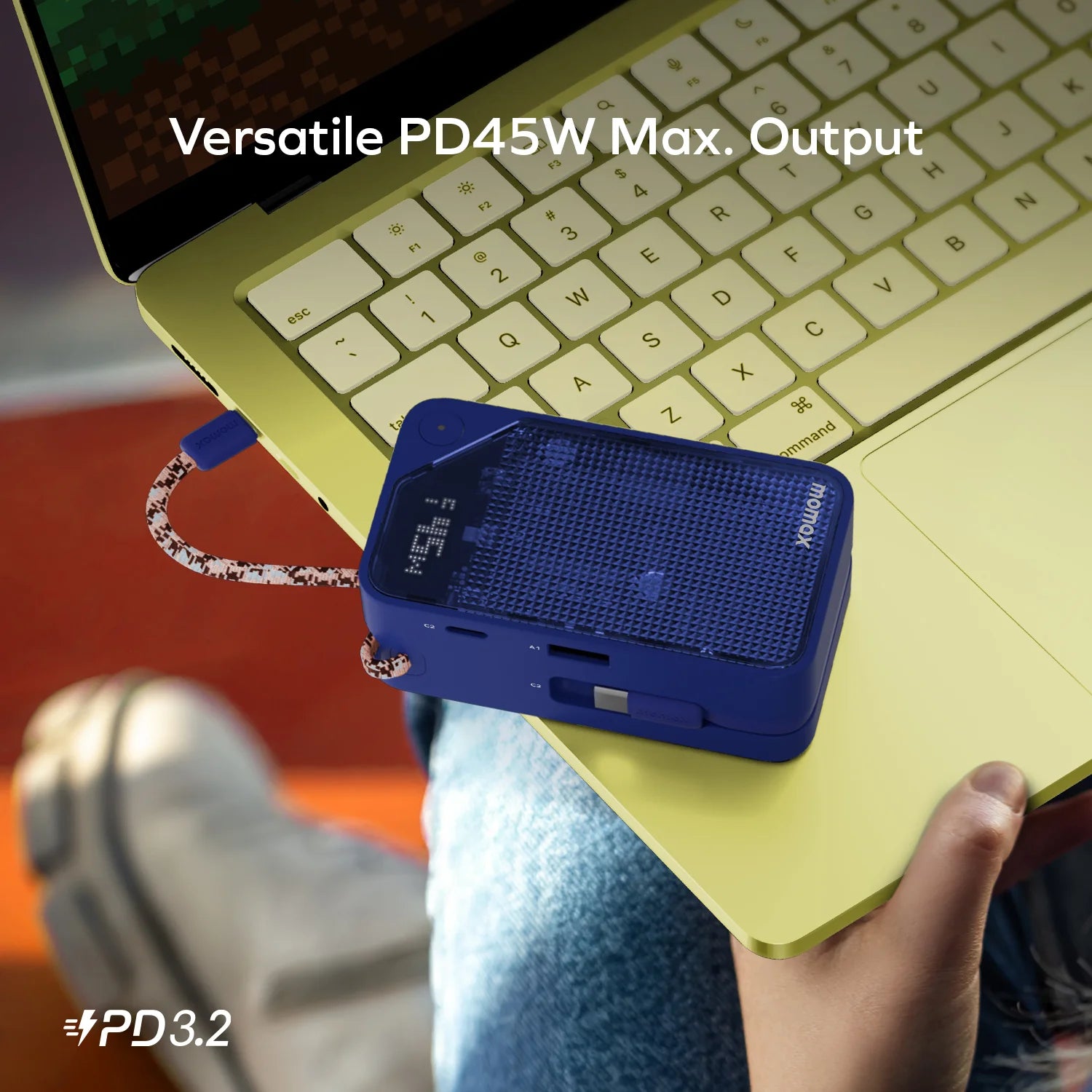 1-Power X⁺ 10000mAh Battery Pack with Dual Built-in USB-C Cable