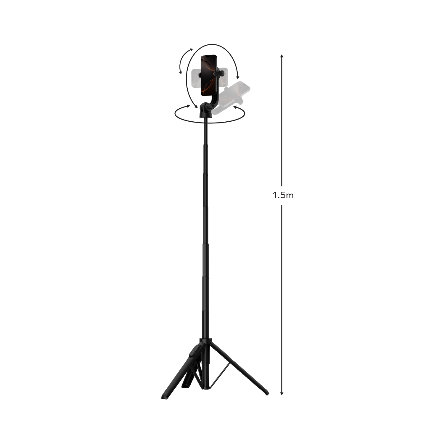 1-Snap Pole Magnetic Tripod Selfie Stick with Wireless Remote