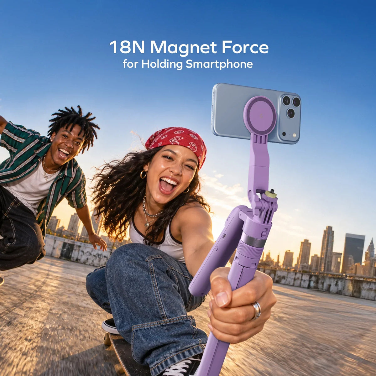 1-Snap Pole Selfies Stick Auto Tracking with Magpod Gimbal