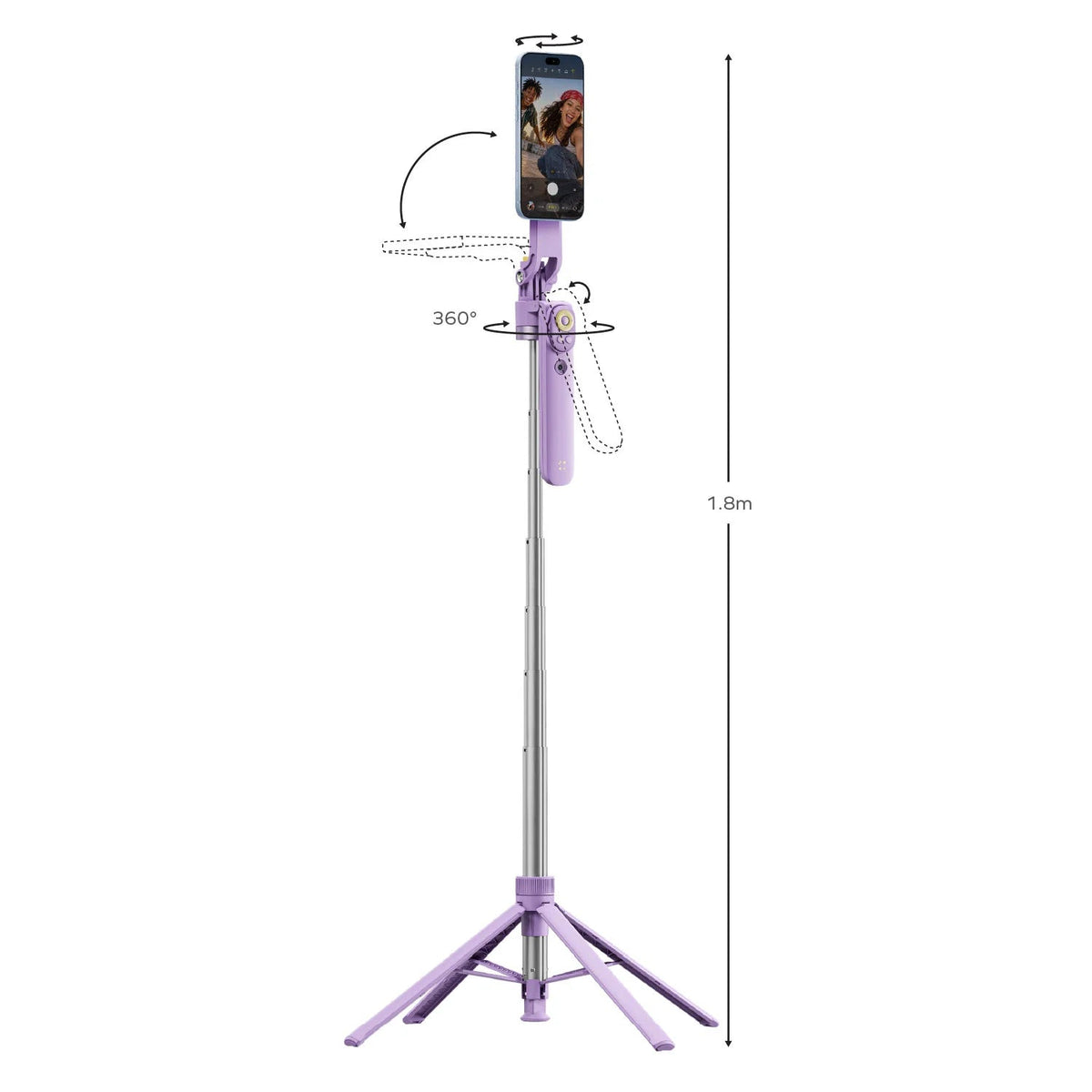 1-Snap Pole Selfies Stick Auto Tracking with Magpod Gimbal
