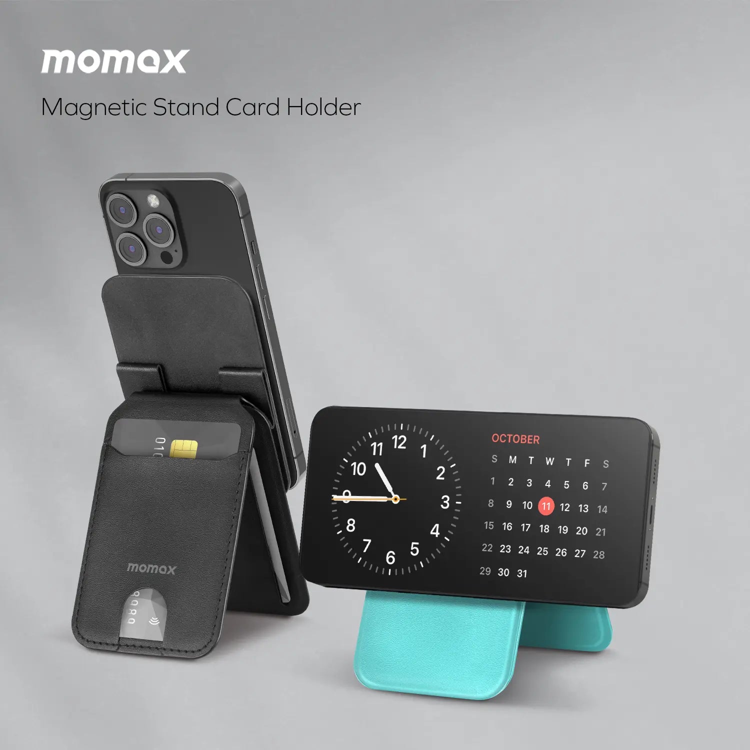1-Wallet Magnetic Card Holder with Adjustable Stand