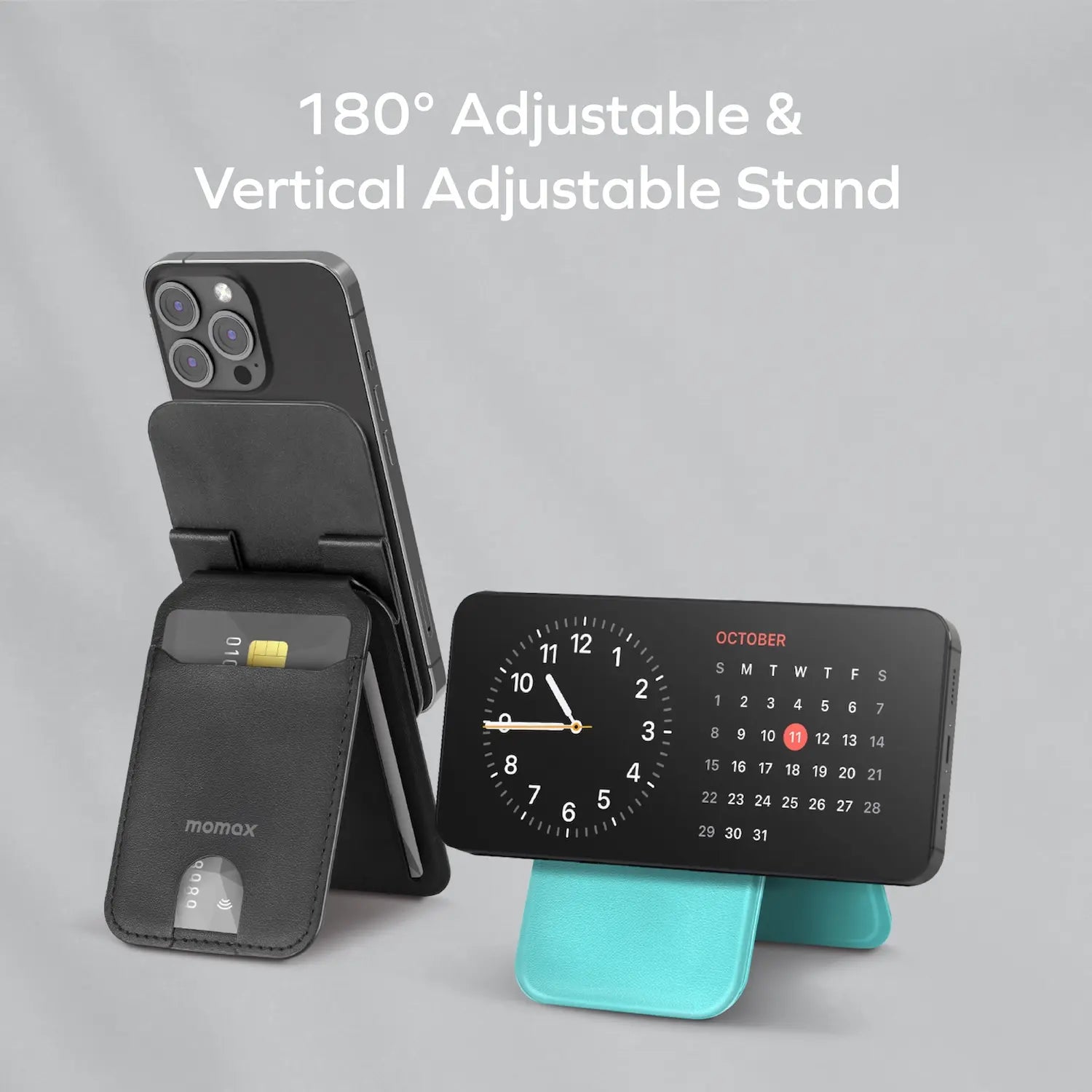 1-Wallet Magnetic Card Holder with Adjustable Stand
