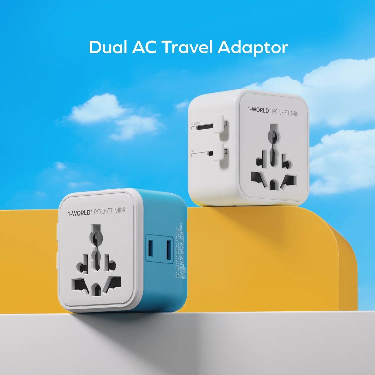 1-World² Pocket Mini Dual AC Travel Adapter