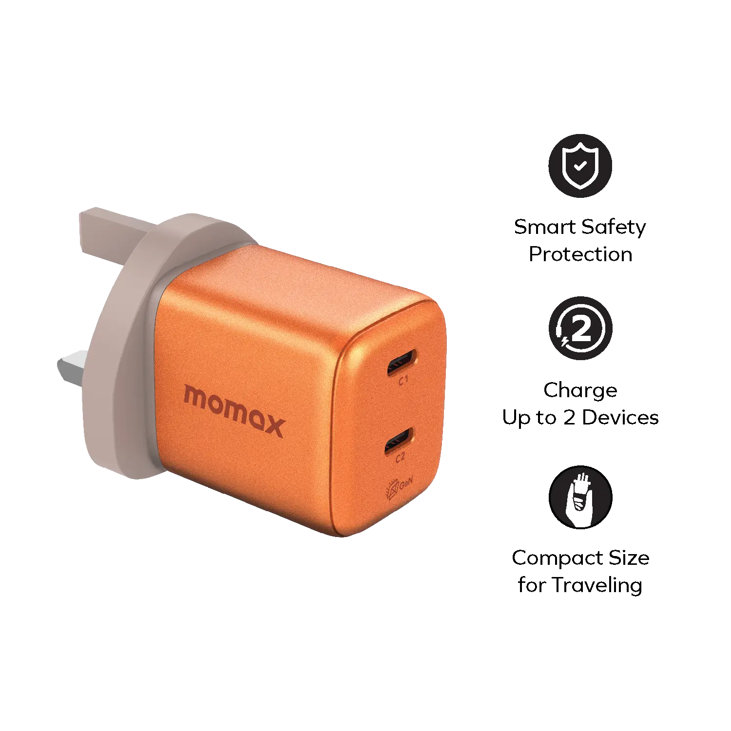 1-Charge 45W 2-Port GaN Charger