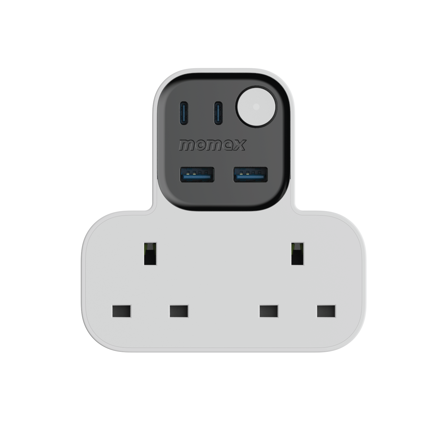 1-Charge Work Flow T-Shaped Extension Cord With 2 Sockets, 2 USB-A and 2 USB-C Ports