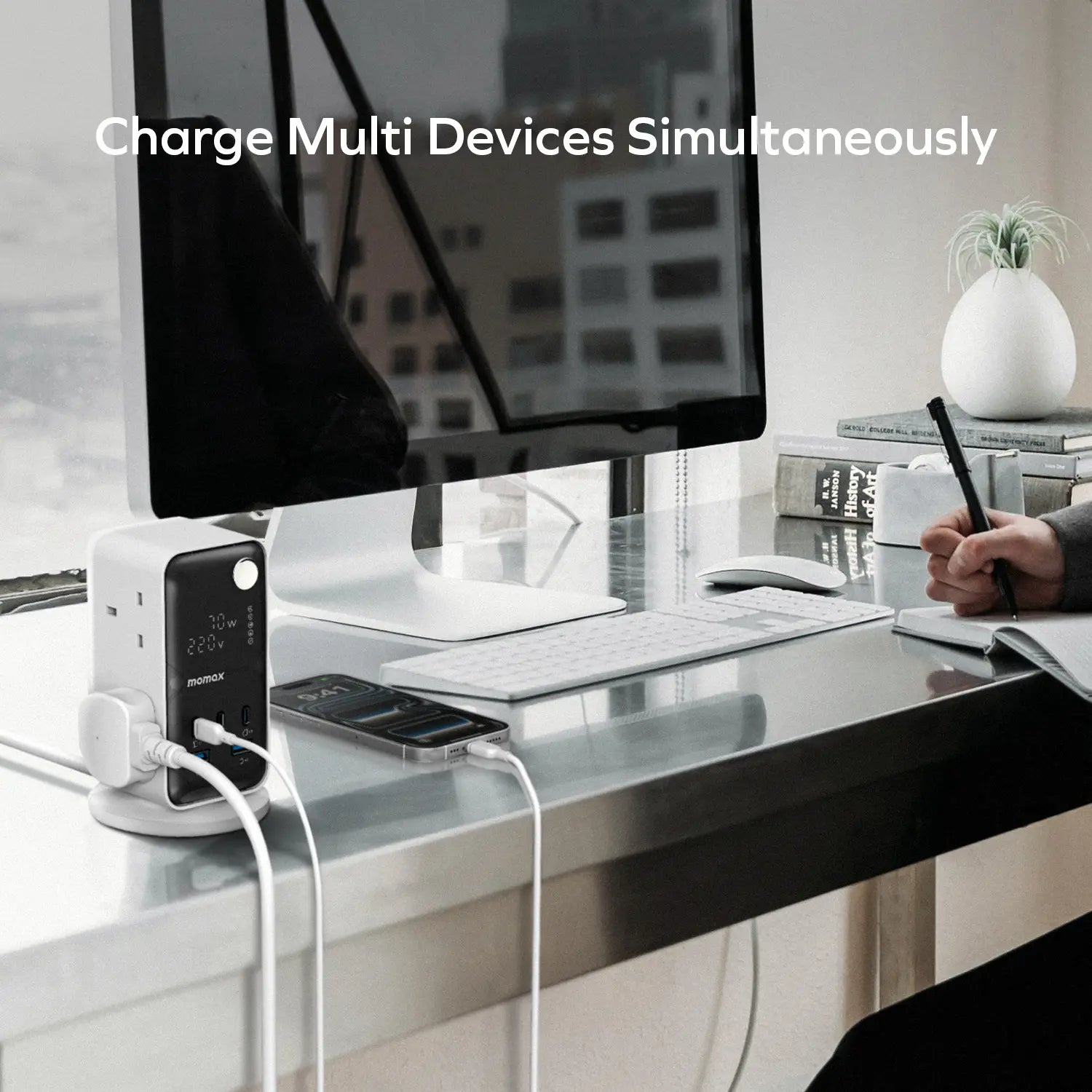 1-Charge Work Flow
6-Outlet Digital Display Power Tower with USB (70W)