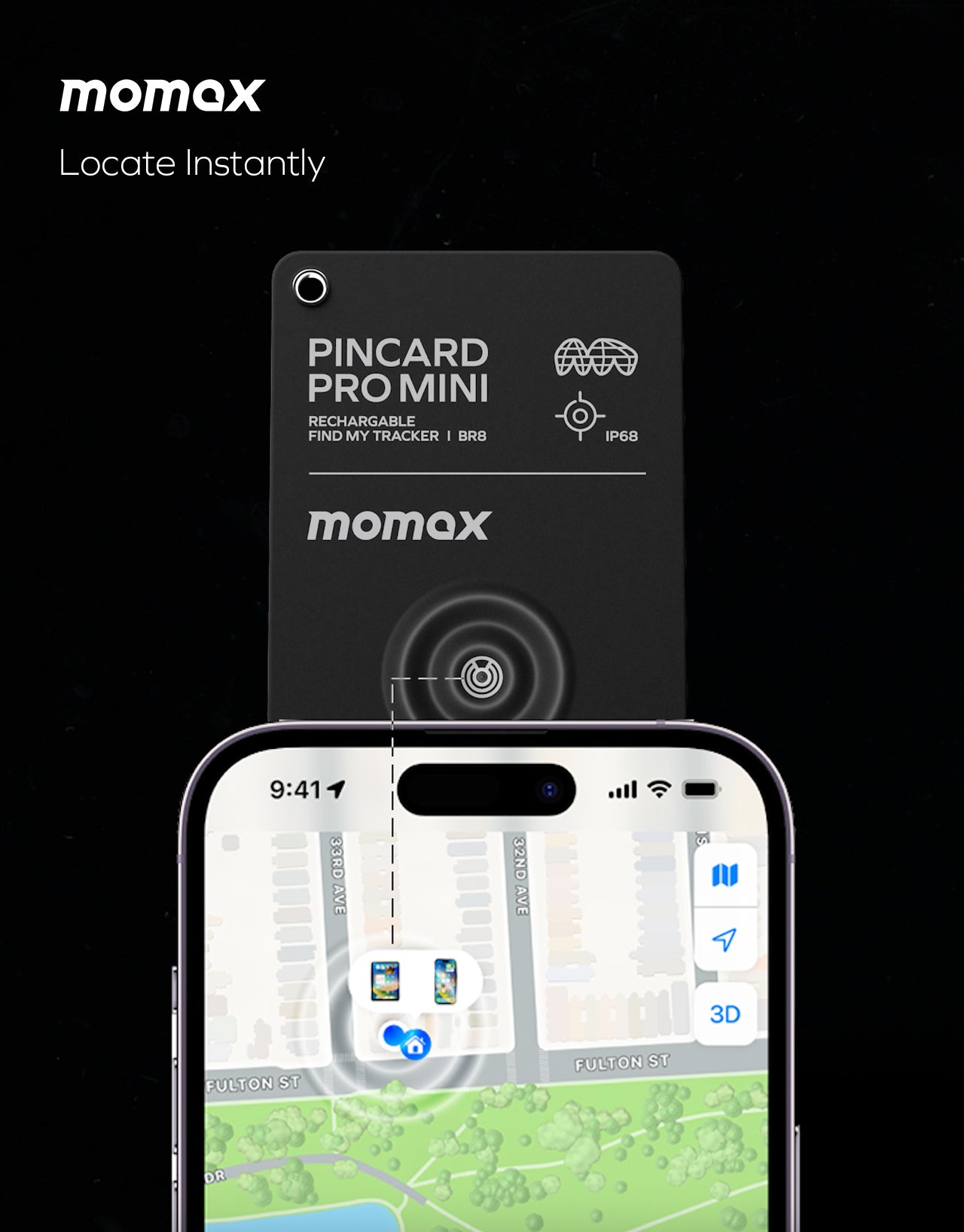 PinCard Pro Mini Rechargeable Find My Locator