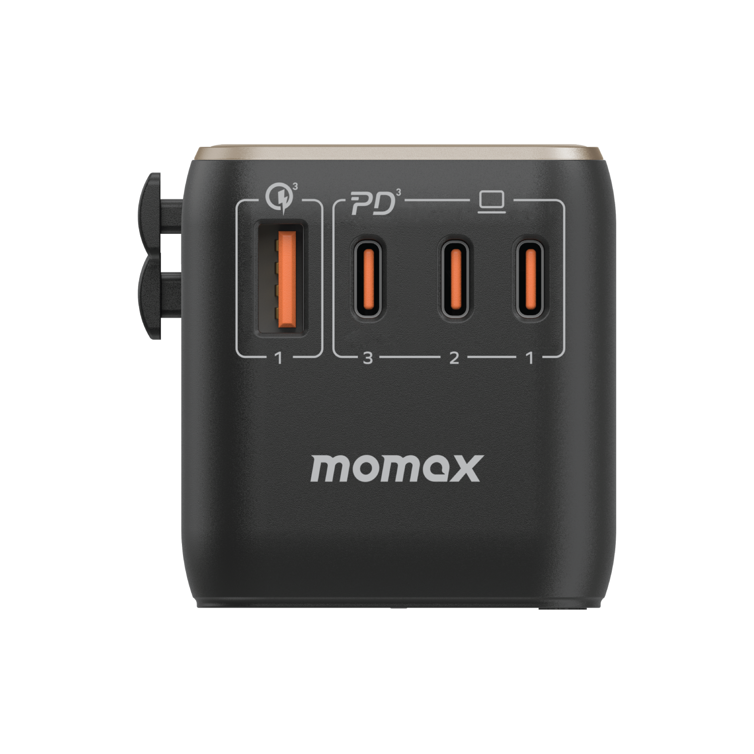 1-World Universal 4-Port Travel GaN Charger 120W + USB-C Cable