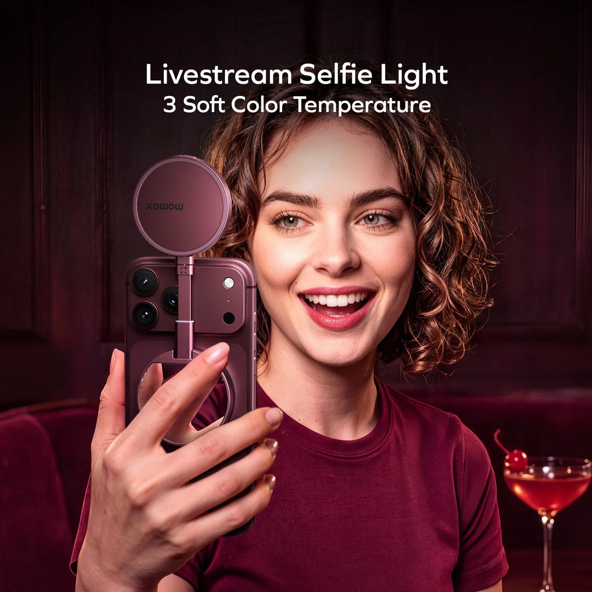 1-Snap Glow Magnetic Live Streaming Selfie Light With Foldable Stand