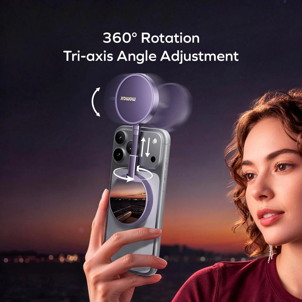 1-Snap Glow Magnetic Live Streaming Selfie Light With Foldable Stand