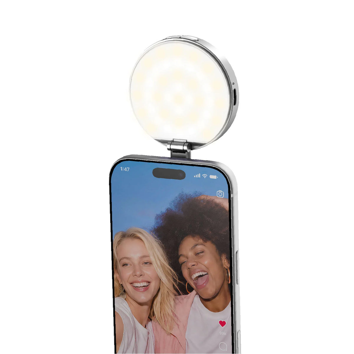 1-Snap Glow Magnetic Live Streaming Selfie Light With Foldable Stand