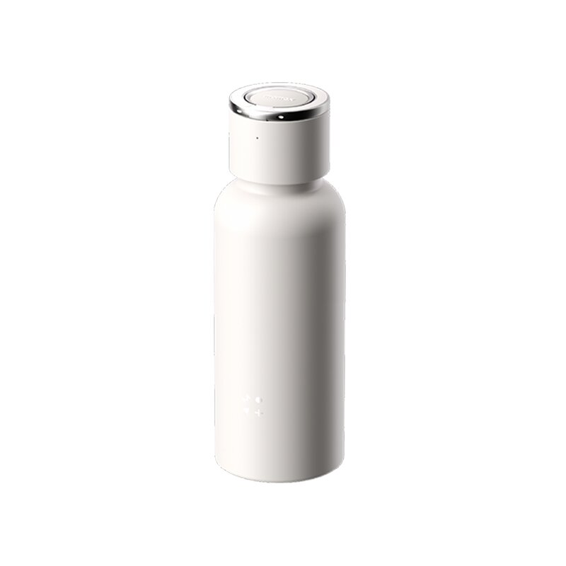 MOMAX 1-Vibe 500ml white water bottle with a built-in Bluetooth speaker lid, shown from the front on a white background.