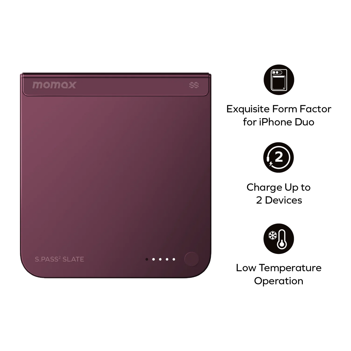 1-Power S.Pass² Slate 5000mAh Magnetic Wireless Semi-SSB Power Bank (Exclusive for iPhone Duo, New China Compulsory Certification)| Pre-sale, expected to arrive in early Nov