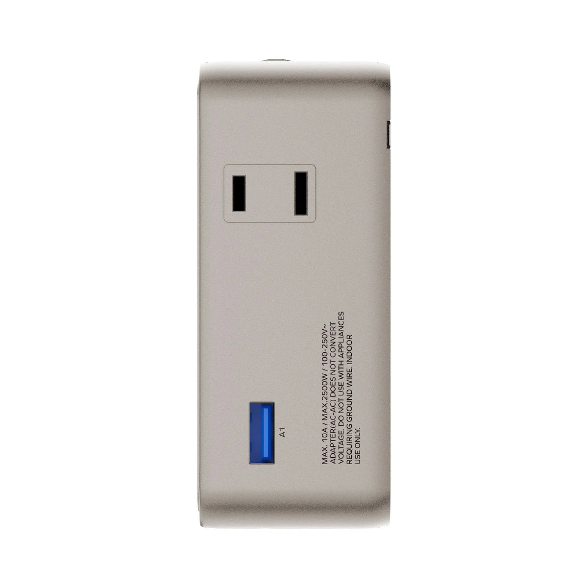 1-World² Pocket Pro 70W 4-Port Dual AC Travel Adapter With TFT Display