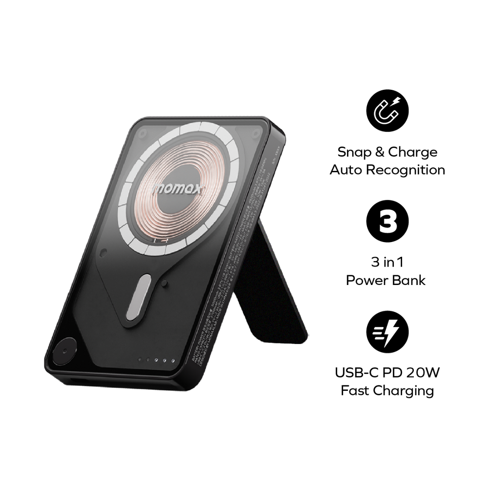 1-Power X Pro Magnetic Wireless Power Bank 5000mAh With Built-In USB-C