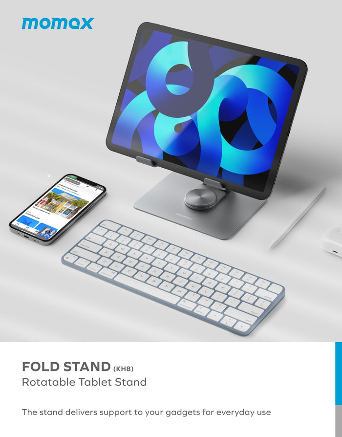 Momax KH10 Fold Stand Rotating Tablet Stand description image