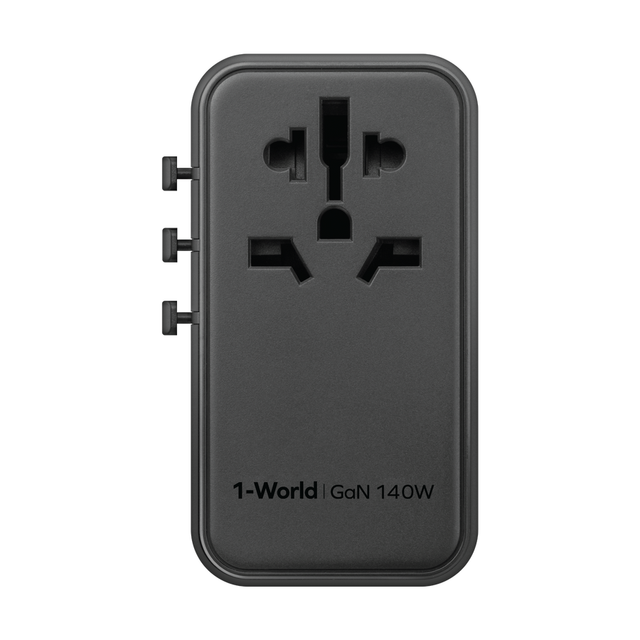 1-World Universal 4-Port Travel GaN Charger 140W + USB-C Cable