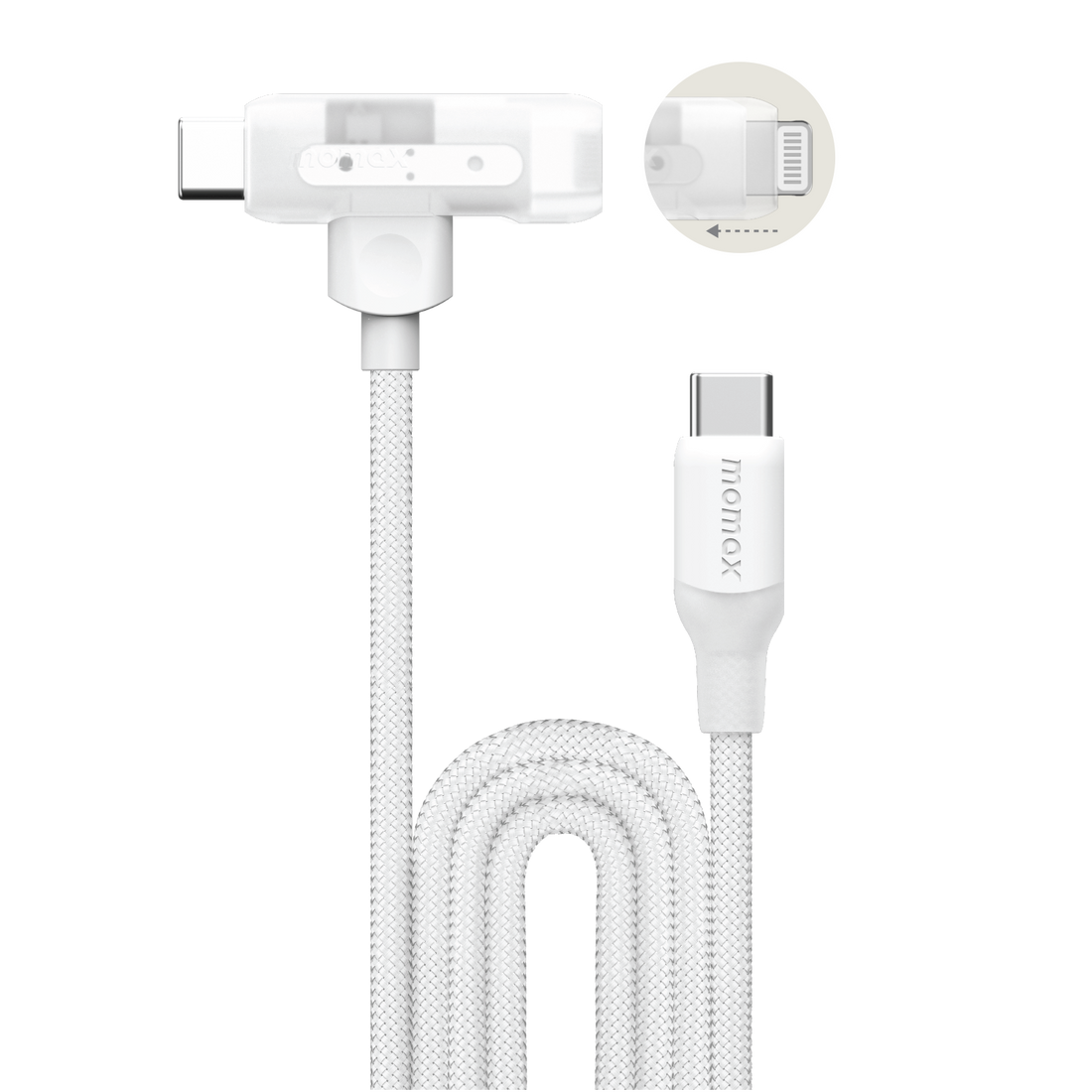 1-Link Flow Duo USB-C to USB-C & Lightning Braided Cable 60W 1.5m