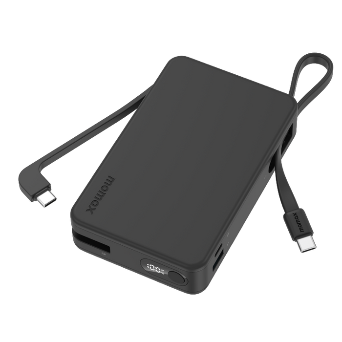 Pin dự phòng MOMAX IP139 Power Vital+ 20000mAh kèm 2 cáp USB-C tích hợp #color_Đen