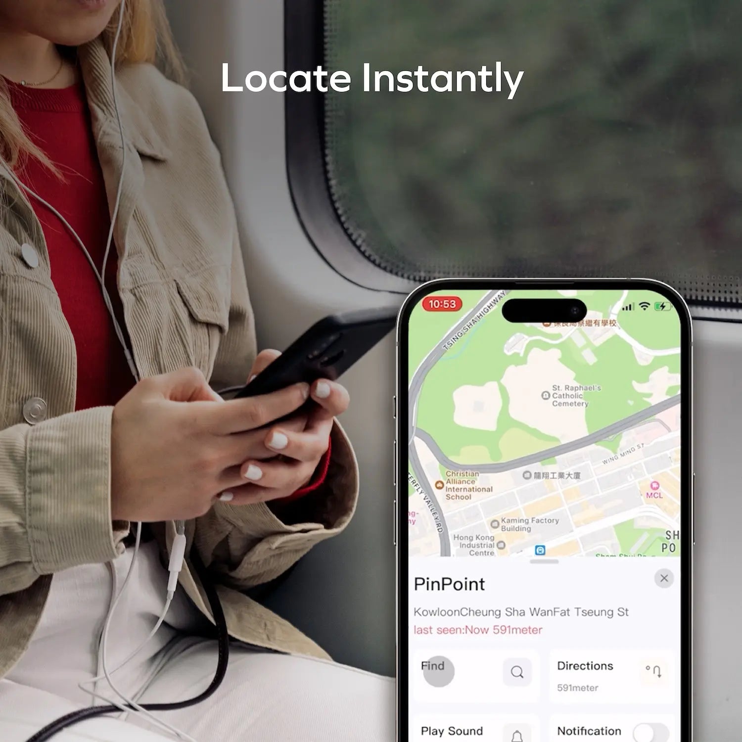 PinCard Ultra Rechargeable Find My Locator with UWB