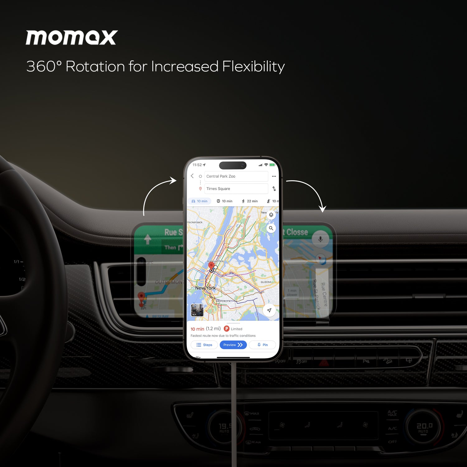 Q2.Mag Qi2 Magnetic Wireless Charging Car Mount 15W
