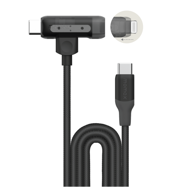 1-Link Flow Duo2-in-1 USB-C to USB-C + Lightning (1.5m) Charging + Data Cable (Braided - TPE + Nylon)
