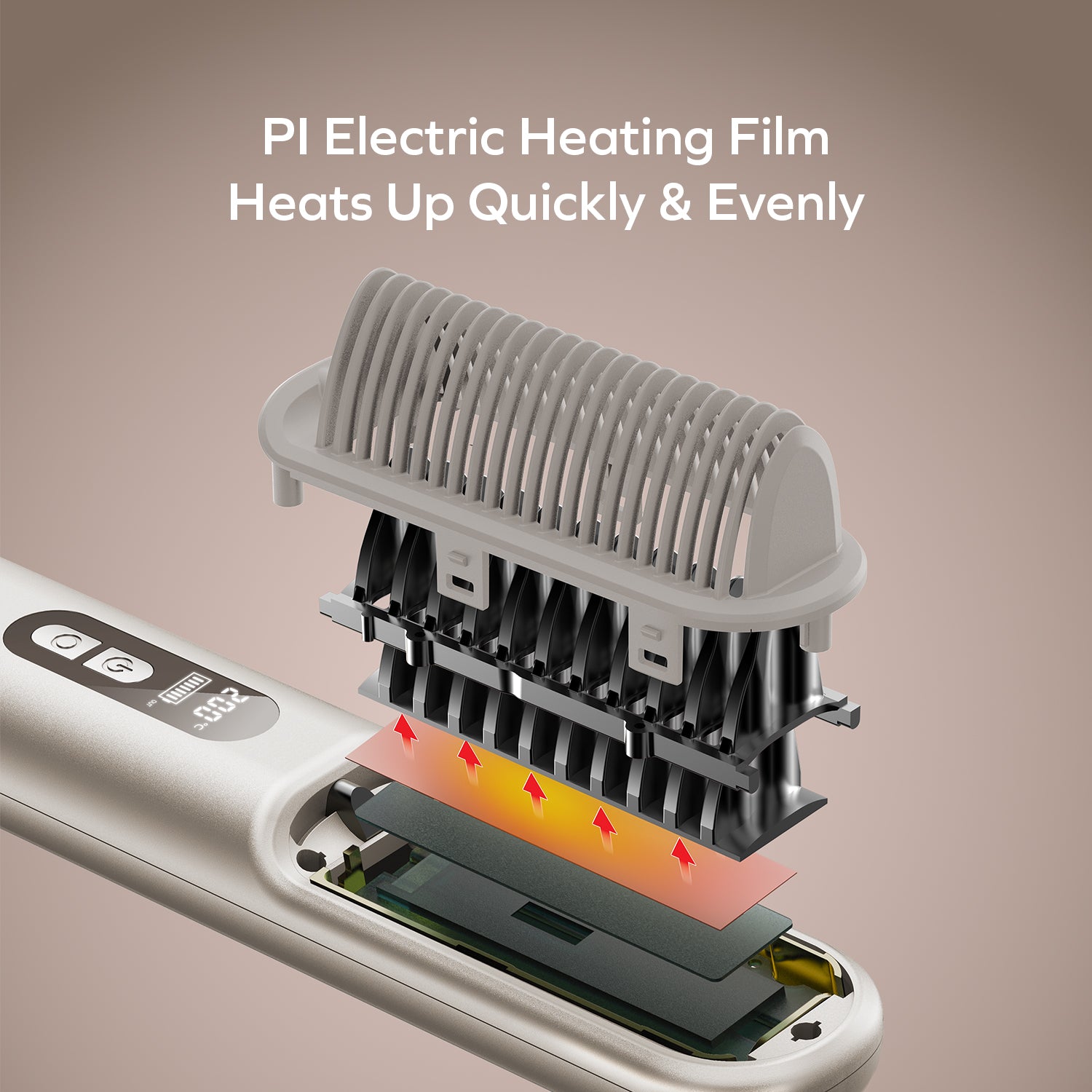 1-Care Sleek Travel Cordless Negative Ion Hair Straightening Brush