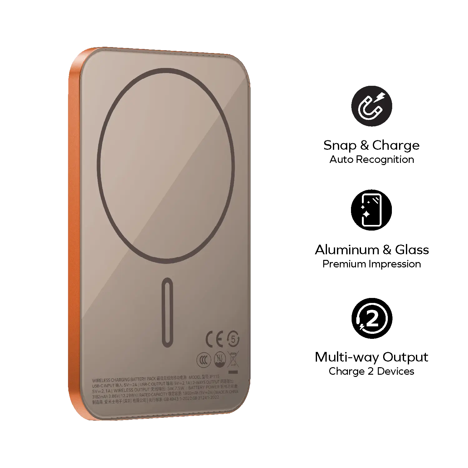 1-Power Q.Pass 3000mAh Magnetic Wireless Battery Pack