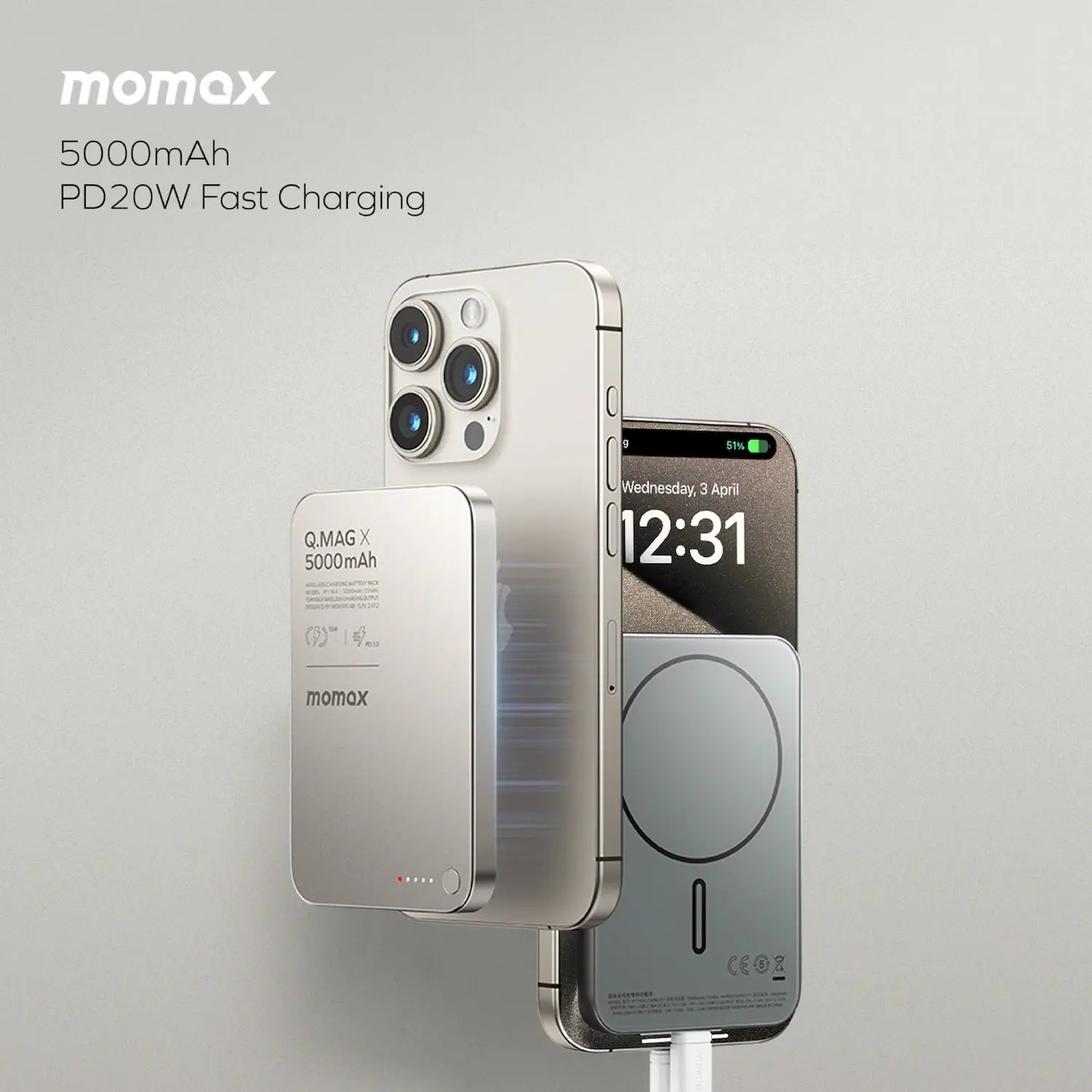 Q.Mag X Magnetic Wireless Power Bank 5000mAh - Gen 2