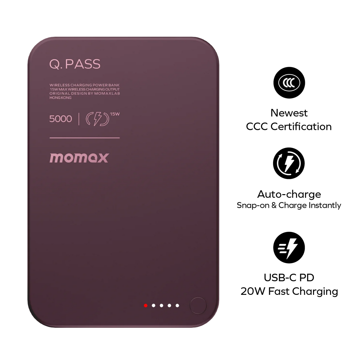 1-Power Q.Pass 5000mAh Magnetic Wireless Power Bank
