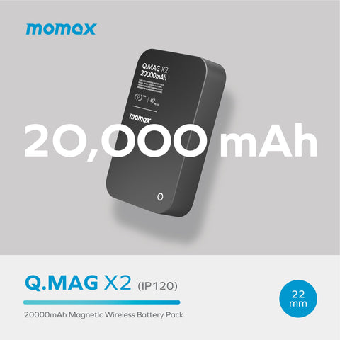 Momax Q.Mag X2 Wireless PowerBank MagSafe 20000mAh - Black