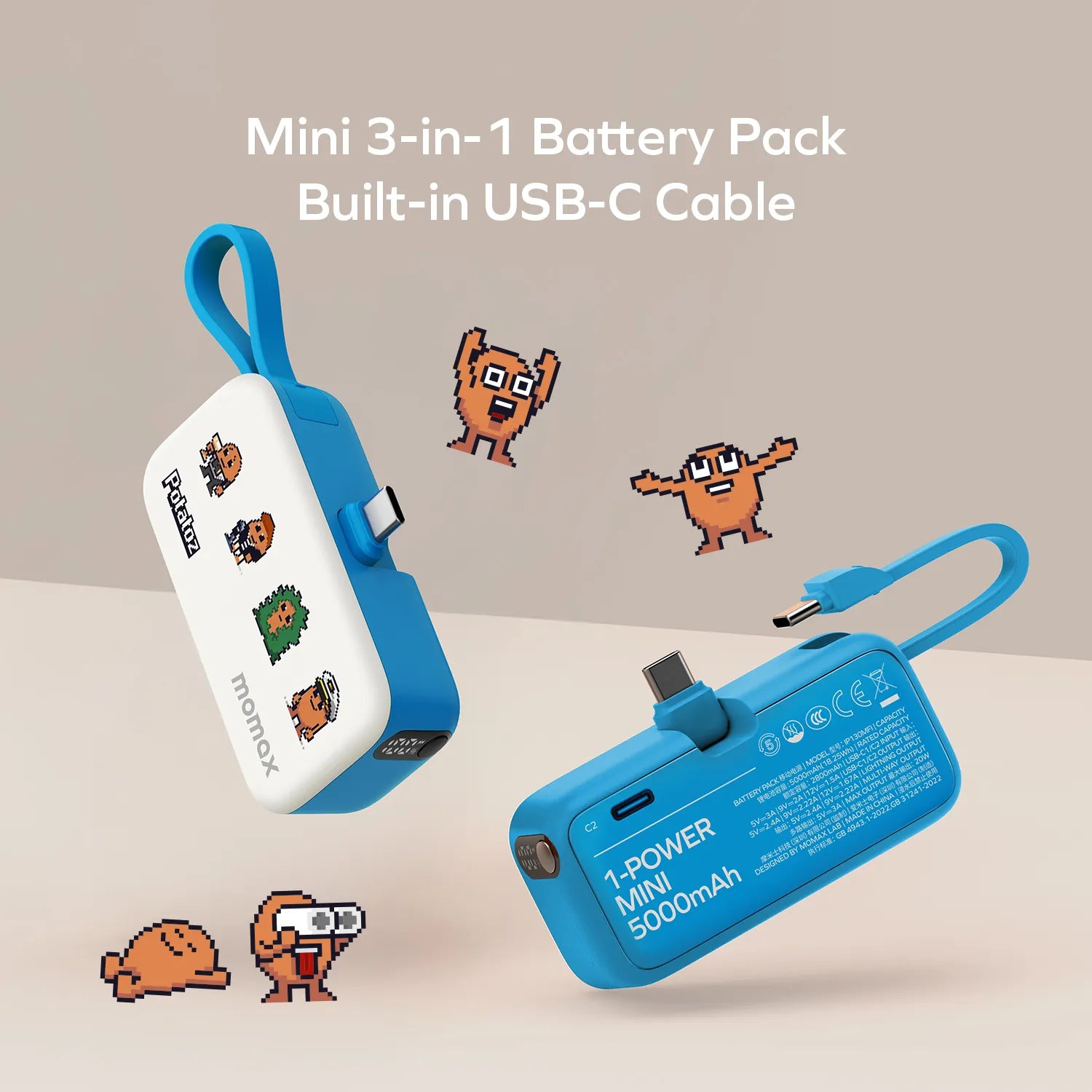 1-Power Mini 3-in-1 Power Bank 5000mAh - Limited Edition