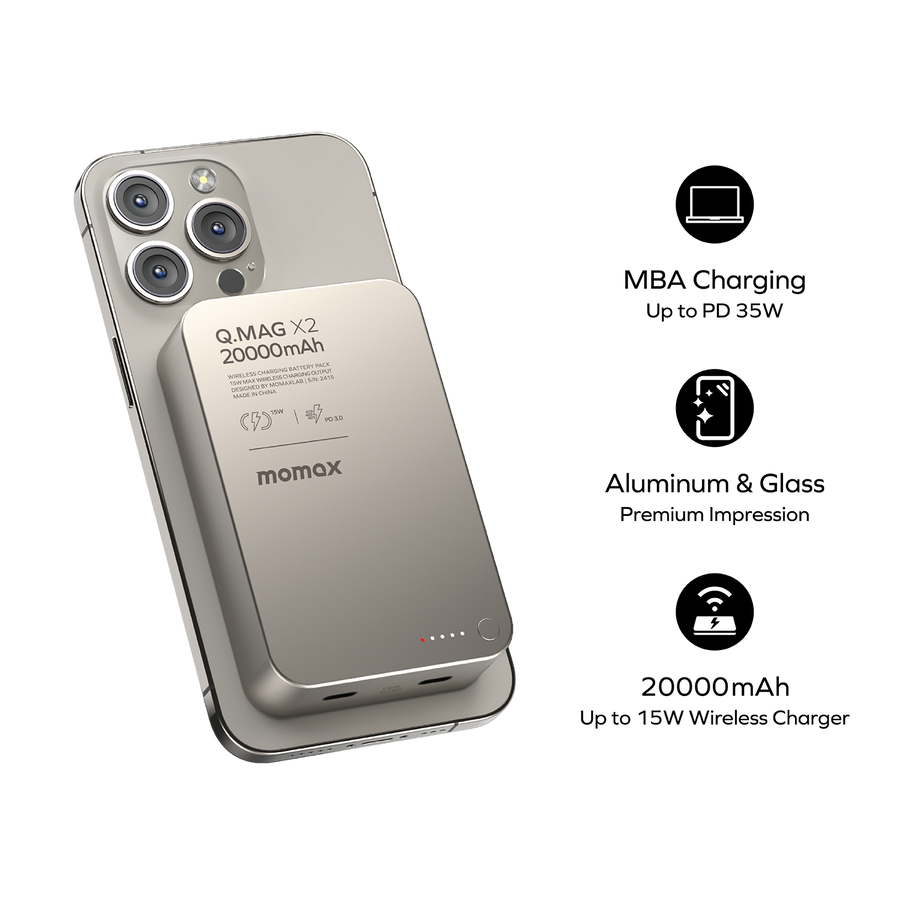 Q.Mag X2 Magnetic Wireless Power Bank 20000mAh - Gen 2