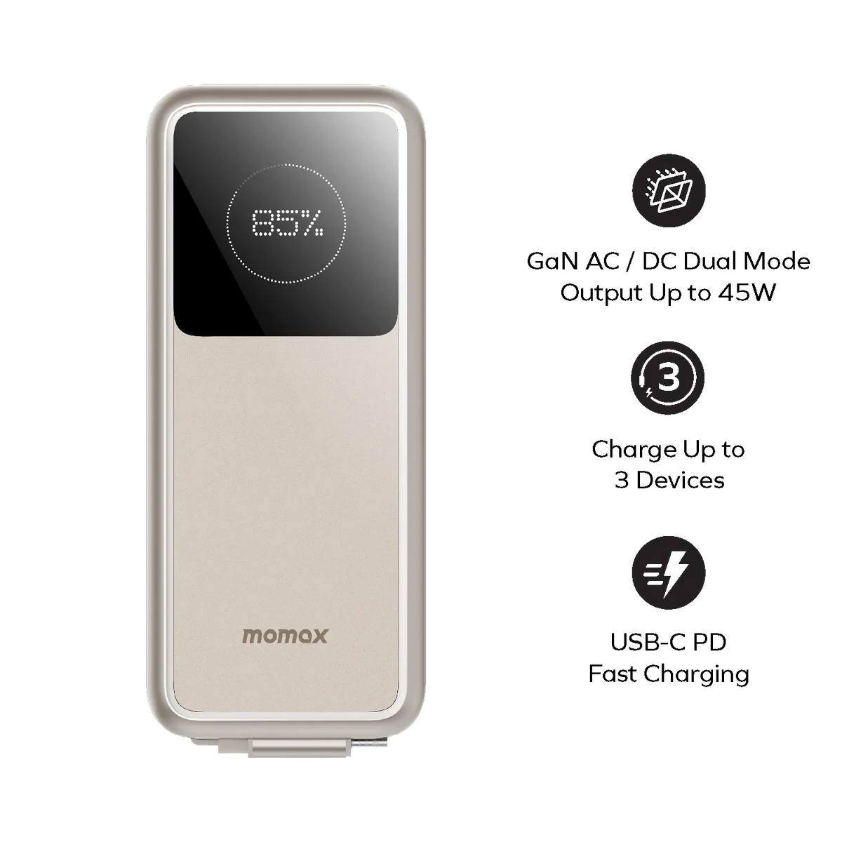 1-Pac⁺ 10000mAh 3-in-1 Hybrid GaN Power Bank & Charger