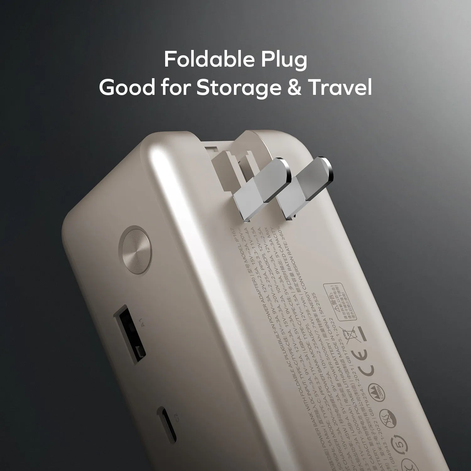 1-Pac⁺ 10000mAh 3in1 Hybrid GaN Battery Pack with Built-In Retractable Cable