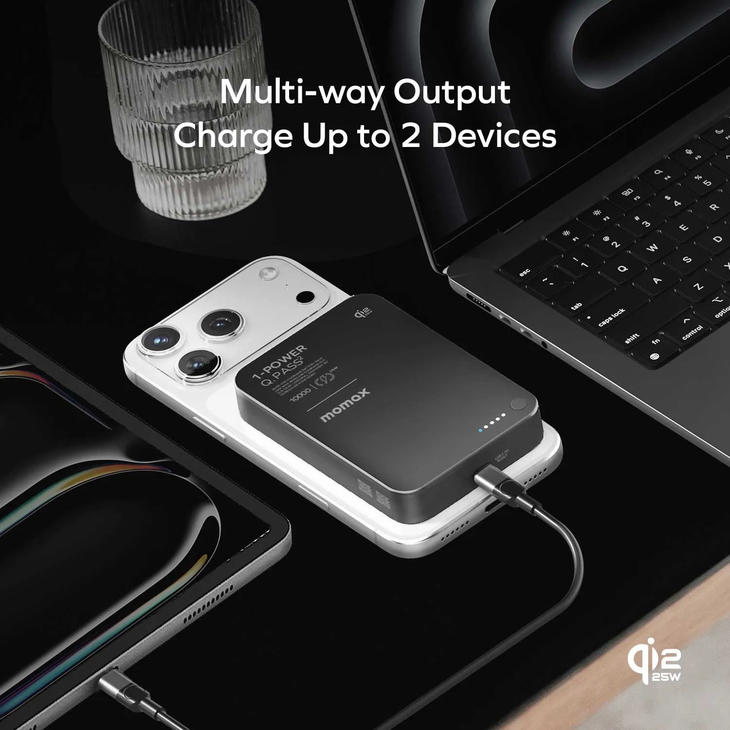 1-Power Q.Pass² 10000mAh Qi2.2 Magnetic Wireless Battery Pack